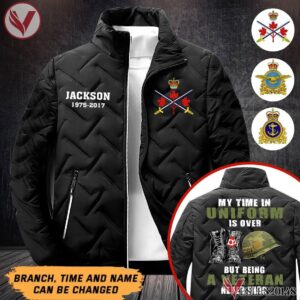 Personalized My Time In Is Over But Being A Veteran Never Ends Canadina Veteran Jacket Uniform Custom Clothes, Unique Gifts For Employee - Vesles2014s