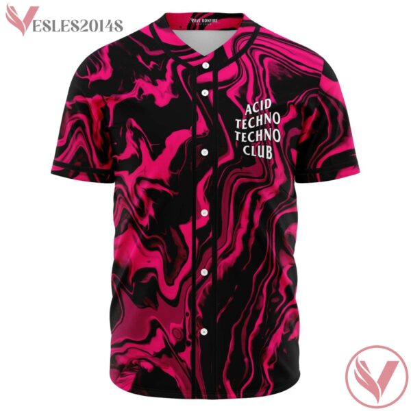 Pink Liquid Anti Techno Techno Club Baseball Jersey - Vesles2014s 3