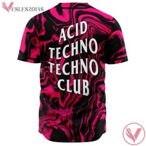 Pink Liquid Anti Techno Techno Club Baseball Jersey - Vesles2014s