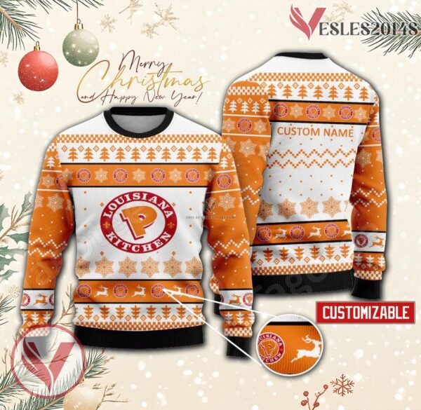 Popeyes Personalized Logo Ugly Christmas Sweater, Unique Gift For Fans - Vesles2014s