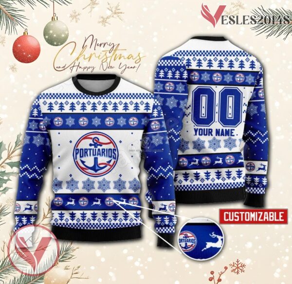 Portuarios Liga Elite Baseball Custom Ugly Christmas Sweater, Unique Gift For Fans - Vesles2014s