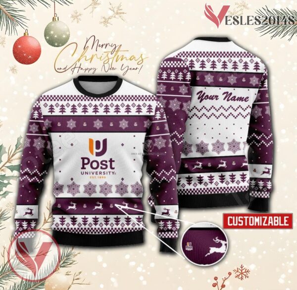 Post University Personalized Ugly Christmas Sweater, Unique Gift For Fans - Vesles2014s