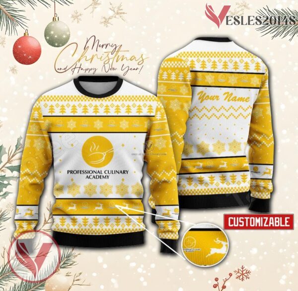 Professional Culinary Academy Logo Custom Ugly Christmas Sweater, Unique Gift For Fans - Vesles2014s