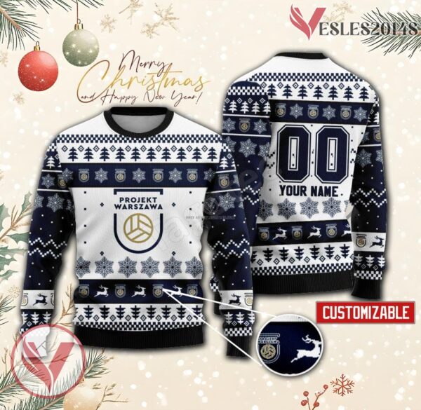 Projekt Warszawa Volleyball Custom Ugly Christmas Sweater, Unique Gift For Fans - Vesles2014s