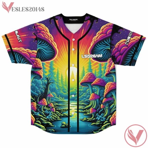Psilocybin Mushroom Skeleton Custom Baseball Jersey - Vesles2014s 1