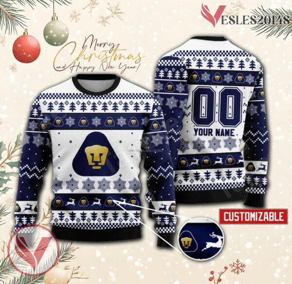 Pumas Morelos Custom Ugly Christmas Sweater, Unique Gift For Fans - Vesles2014s