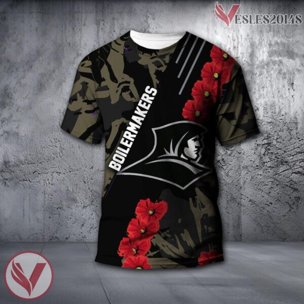 Purdue Boilermakers NCAA With Red Poppy Flower 3D Shirt, Unique Gift For Fans - Vesles2014S