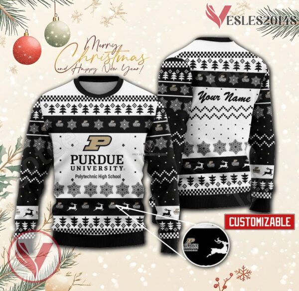 Purdue University - Polytechnic High School Custom Ugly Christmas Sweater, Unique Gift For Fans - Vesles2014s