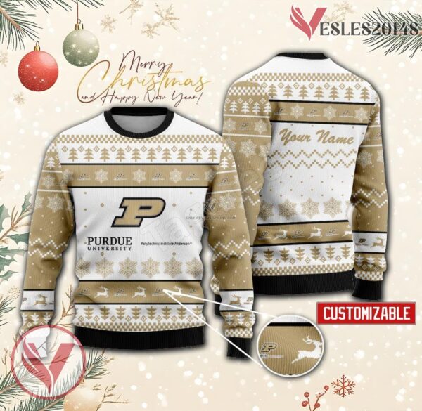 Purdue University - Purdue Polytechnic Anderson Custom Ugly Christmas Sweater, Unique Gift For Fans - Vesles2014s