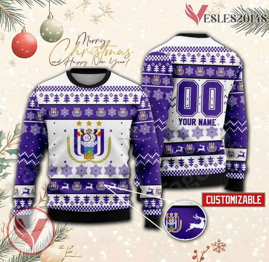 R.S.C. Anderlecht Custom Ugly Christmas Sweater, Unique Gift For Fans - Vesles2014s