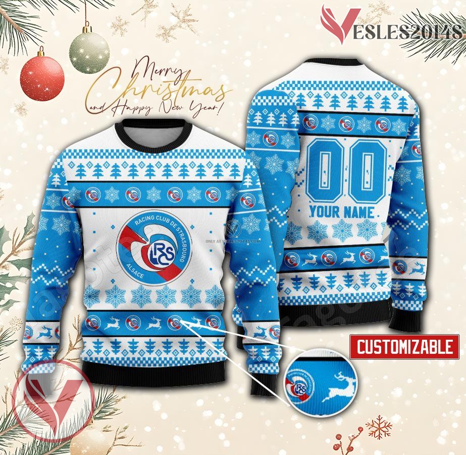 RC Strasbourg Alsace Custom Ugly Christmas Sweater, Unique Gift For Fans - Vesles2014s