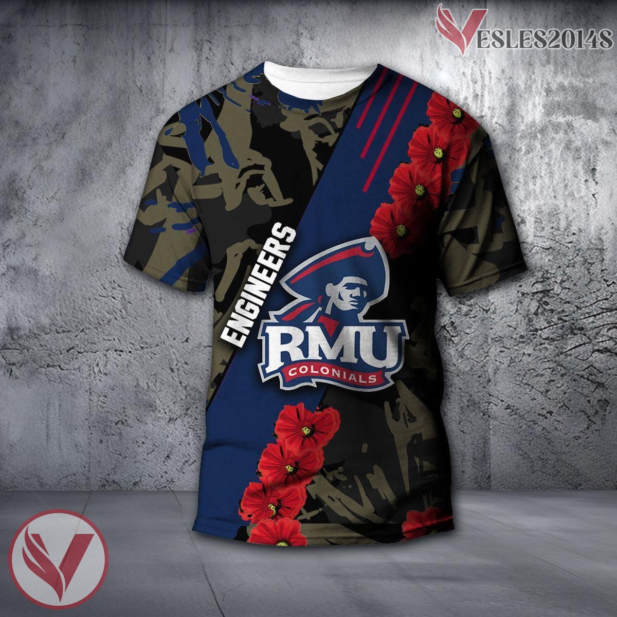 RPI Engineers NCAA With Red Poppy Flower 3D Shirt, Unique Gift For Fans - Vesles2014S
