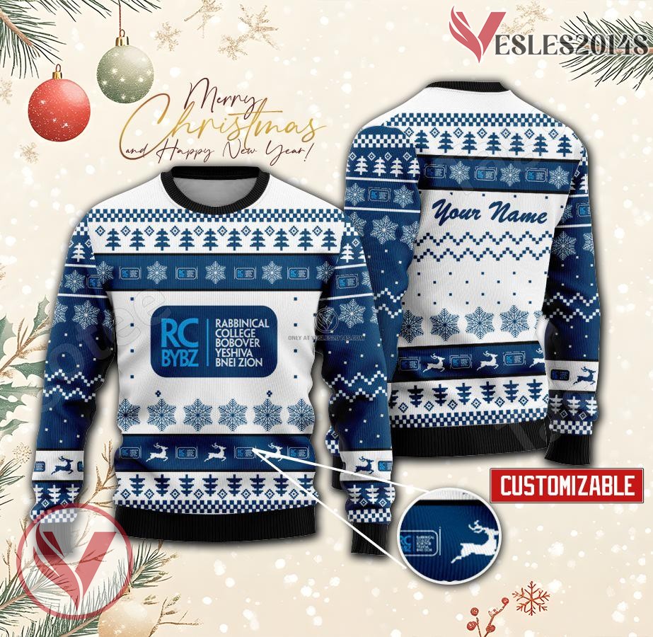 Rabbinical College Bobover Yeshiva Bnei Zion Logo Custom Ugly Christmas Sweater, Unique Gift For Fans - Vesles2014s