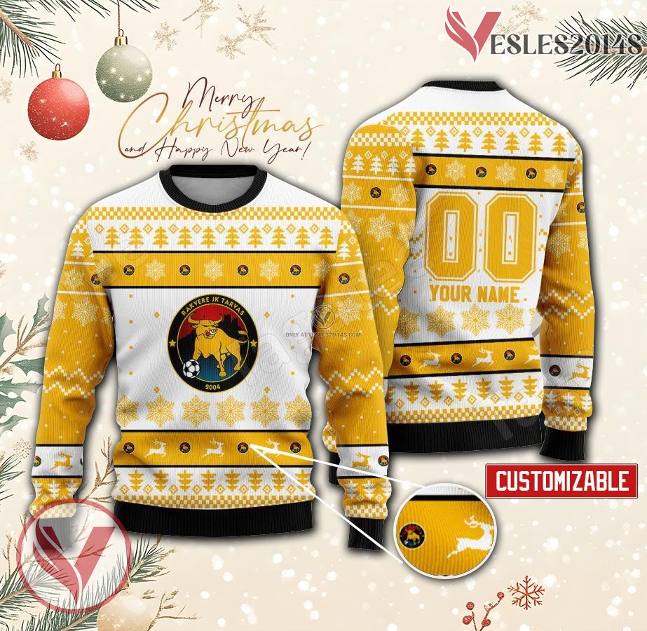 Rakvere JK Tarvas Custom Ugly Christmas Sweater, Unique Gift For Fans - Vesles2014s