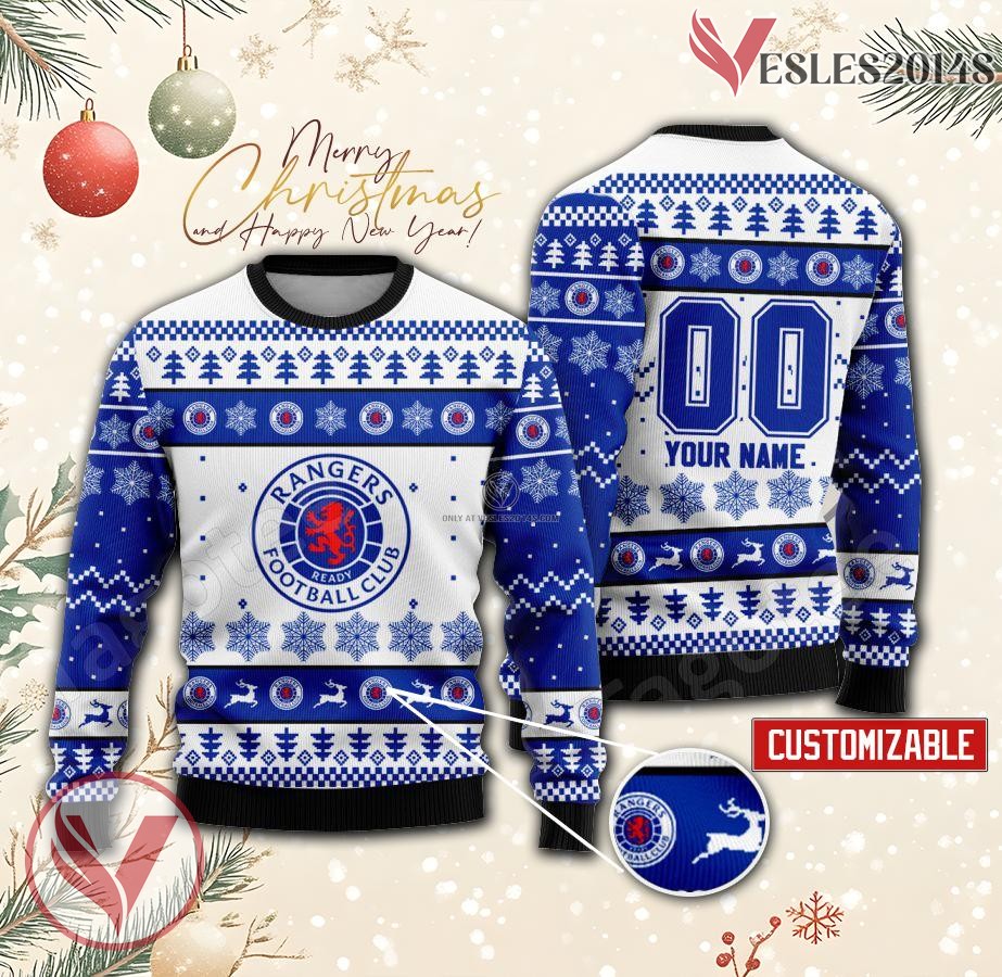 Rangers FC Custom Ugly Christmas Sweater, Unique Gift For Fans - Vesles2014s
