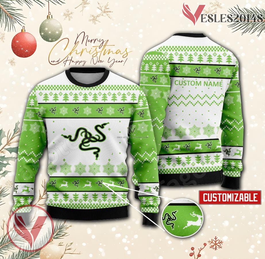 Razer Logo Personalized Ugly Christmas Sweater, Unique Gift For Fans - Vesles2014s