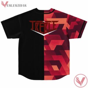 Red Abstract Texture Pattern Treble Custom Jersey - Vesles2014s 1