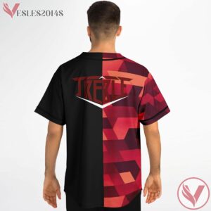 Red Abstract Texture Pattern Treble Custom Jersey - Vesles2014s 3