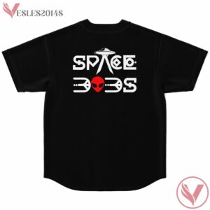 Red Black Grunge Scratches Abstract Space Alien Sean Custom Jersey - Vesles2014s 1