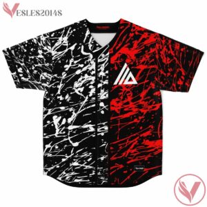 Red Black Grunge Scratches Abstract Space Alien Sean Custom Jersey - Vesles2014s