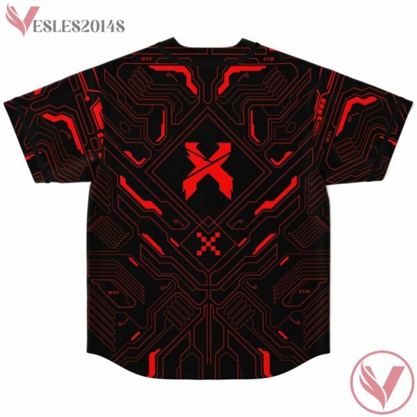 Red Cyberpunk Hud Baseball Jersey - Vesles2014s 1