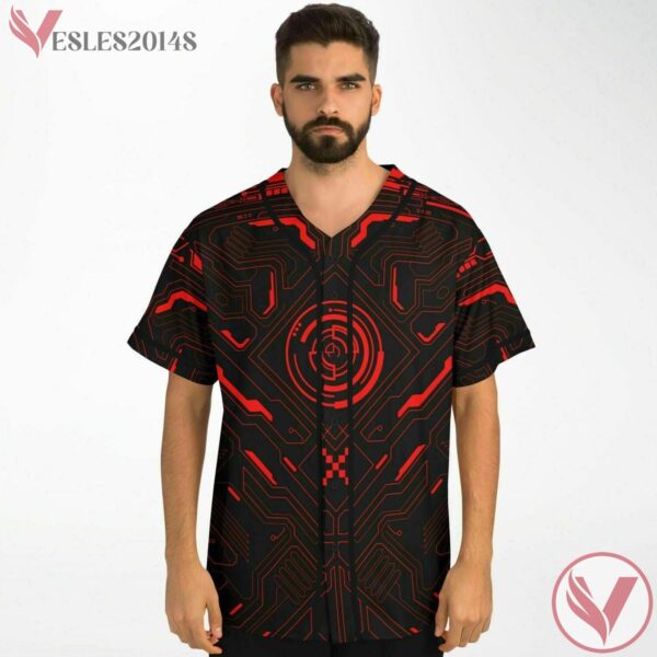 Red Cyberpunk Hud Baseball Jersey - Vesles2014s 2
