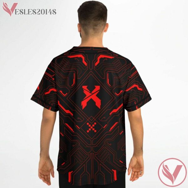 Red Cyberpunk Hud Baseball Jersey - Vesles2014s 3