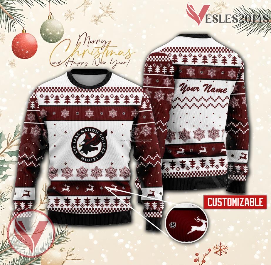 Red Lake Nation College Custom Ugly Christmas Sweater, Unique Gift For Fans - Vesles2014s