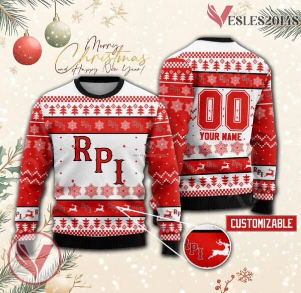 Rensselaer Engineers Hockey Custom Ugly Christmas Sweater, Unique Gift For Fans - Vesles2014s