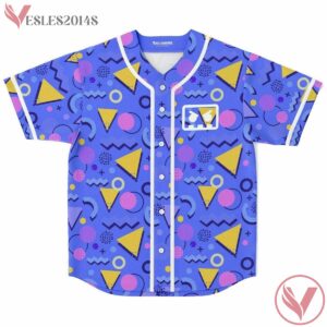 Retro Game Pixel Pattern Megin Custom Baseball Jersey - Vesles2014s