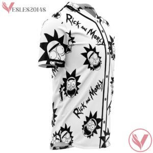 Rick & Morty Black And White Baseball Jersey, Rave Bonfire Collection 2024 - Vesles2014s 1