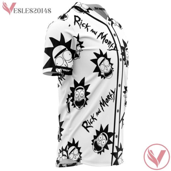 Rick & Morty Black And White Baseball Jersey, Rave Bonfire Collection 2024 - Vesles2014s 1