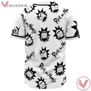 Rick & Morty Black And White Baseball Jersey, Rave Bonfire Collection 2024 - Vesles2014s 3