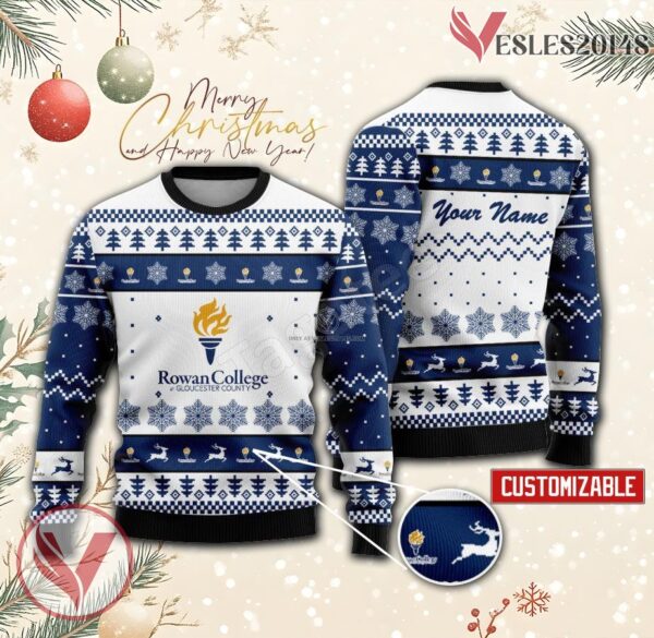 Rowan College at Gloucester County Custom Ugly Christmas Sweater, Unique Gift For Fans - Vesles2014s