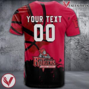 Rutgers Scarlet Knights Basketball Grunge Pattern Unique Personalized T Shirts - Vesles2014S 1