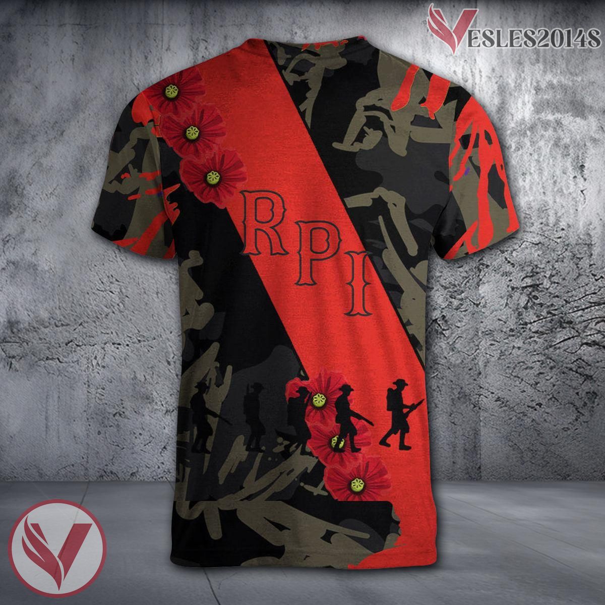Rutgers Scarlet Knights NCAA With Red Poppy Flower 3D Shirt, Unique Gift For Fans - Vesles2014S 1