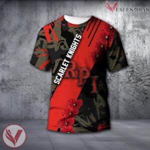 Rutgers Scarlet Knights NCAA With Red Poppy Flower 3D Shirt, Unique Gift For Fans - Vesles2014S