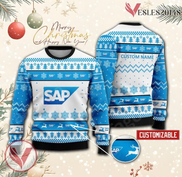 SAP Germany Logo Personalized Ugly Christmas Sweater, Unique Gift For Fans - Vesles2014s