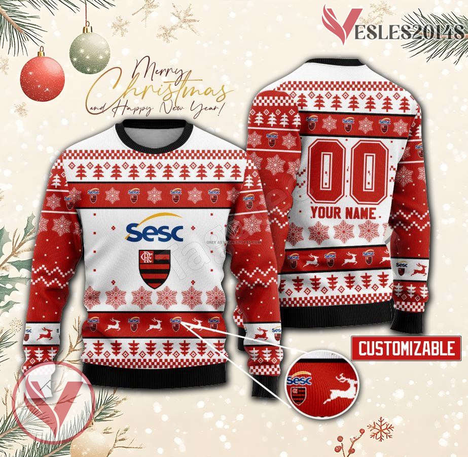 SESC-RJ Women Volleyball Custom Ugly Christmas Sweater, Unique Gift For Fans - Vesles2014s