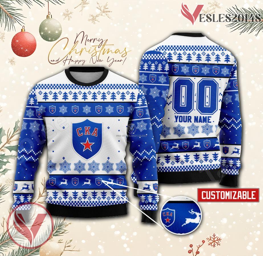SKA St. Petersburg Hockey Custom Ugly Christmas Sweater, Unique Gift For Fans - Vesles2014s