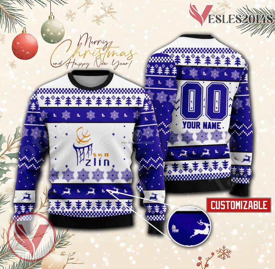 SKB Zlin Basketball Custom Ugly Christmas Sweater, Unique Gift For Fans - Vesles2014s