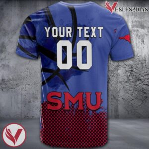 SMU Mustangs Basketball Grunge Pattern Unique Personalized T Shirts - Vesles2014S 1