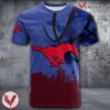 SMU Mustangs Basketball Grunge Pattern Unique Personalized T Shirts - Vesles2014S
