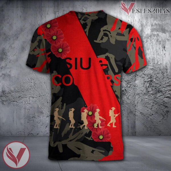 SMU Mustangs NCAA With Red Poppy Flower 3D Shirt, Unique Gift For Fans - Vesles2014S 1