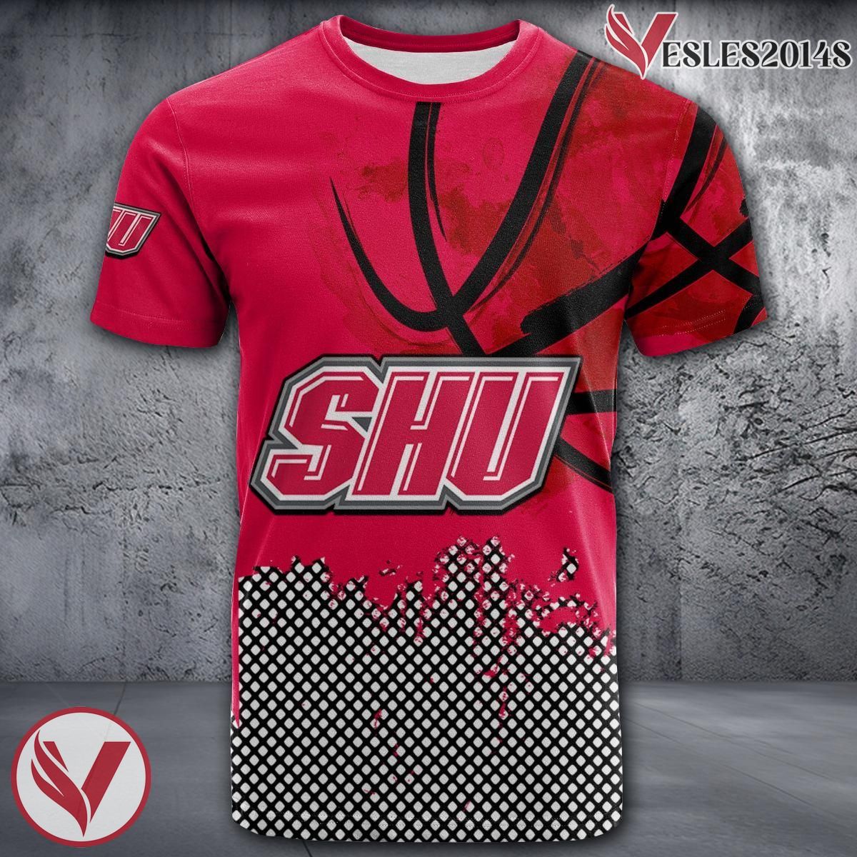 Sacred Heart Pioneers Basketball Grunge Pattern Unique Personalized T Shirts - Vesles2014S