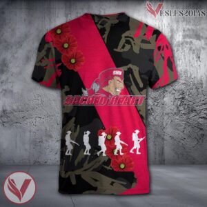 Saint Francis Red Flash NCAA With Red Poppy Flower 3D Shirt, Unique Gift For Fans - Vesles2014S 1