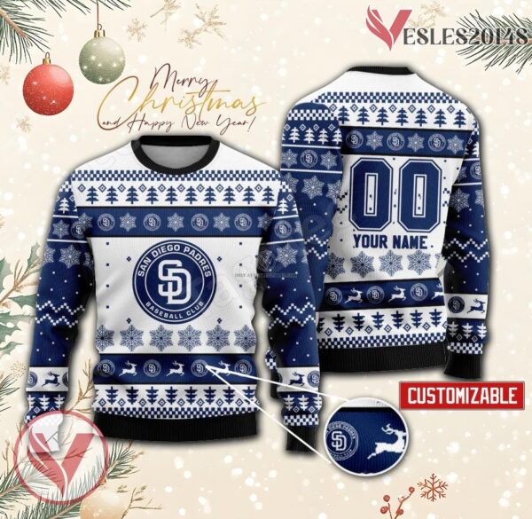 San Diego Padres Baseball Custom Ugly Christmas Sweater, Unique Gift For Fans - Vesles2014s