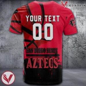 San Diego State Aztecs Basketball Grunge Pattern Unique Personalized T Shirts - Vesles2014S 1