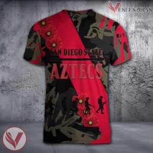 San Diego Toreros NCAA With Red Poppy Flower 3D Shirt, Unique Gift For Fans - Vesles2014S 1