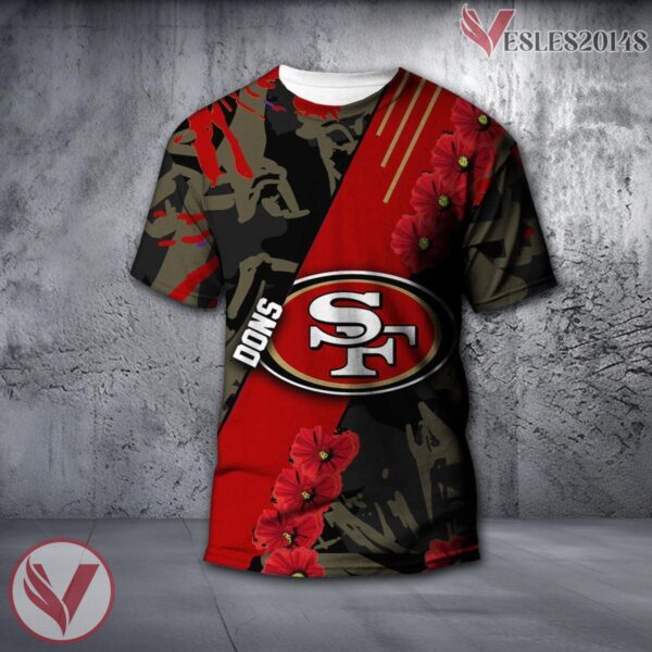 San Francisco Dons NCAA With Red Poppy Flower 3D Shirt, Unique Gift For Fans - Vesles2014S